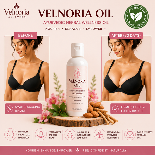 Velnoria Ayurveda Herbal Breast Firming, Contour Enhancing & Daily Wellness Massage Oil – 100ml