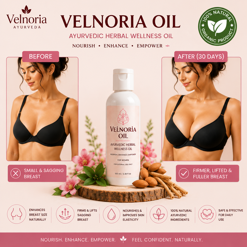 Velnoria Ayurveda Herbal Breast Firming, Contour Enhancing & Daily Wellness Massage Oil – 100ml