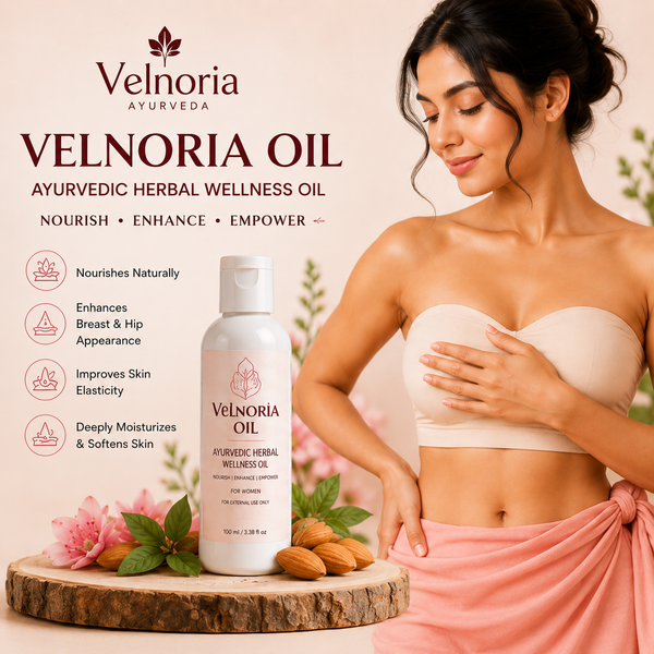 Velnoria Ayurveda Herbal Breast Firming, Contour Enhancing & Daily Wellness Massage Oil – 50ml